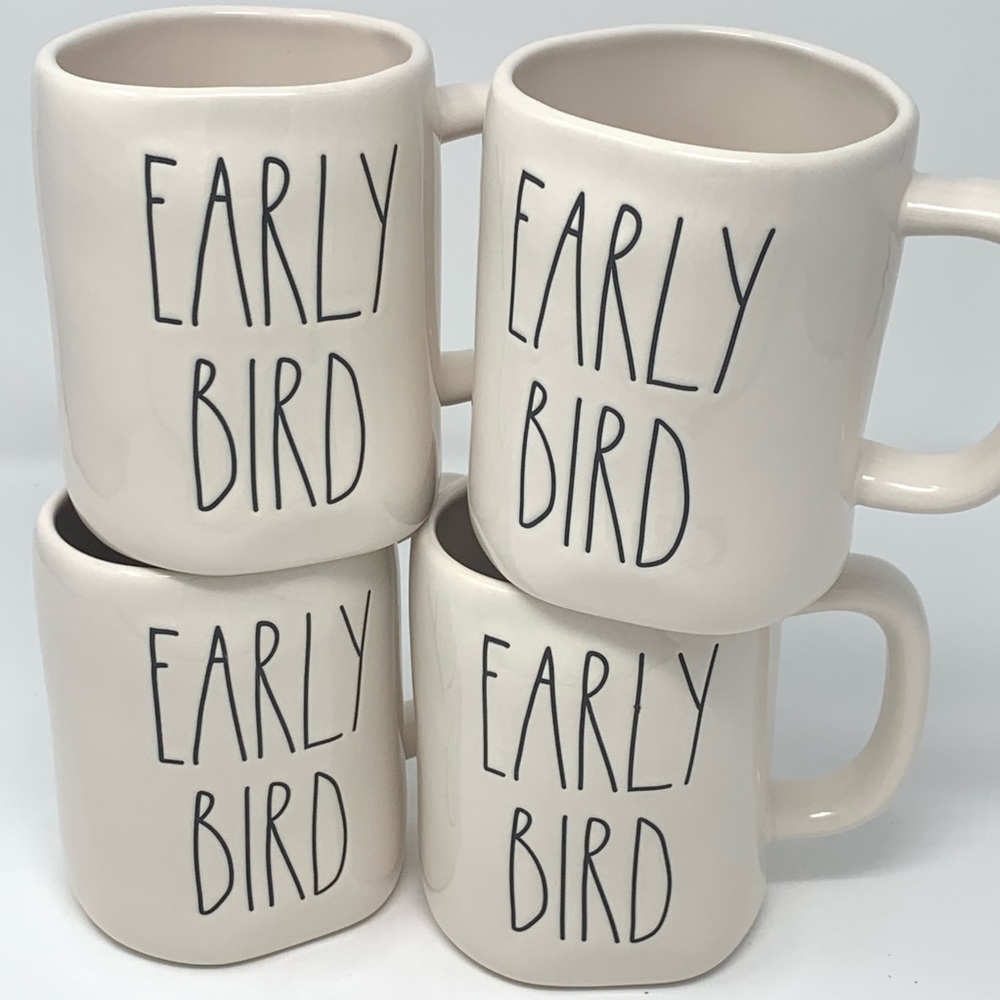 NEW SET OF 4 RAE DUNN EARLY  BIRD MUGS